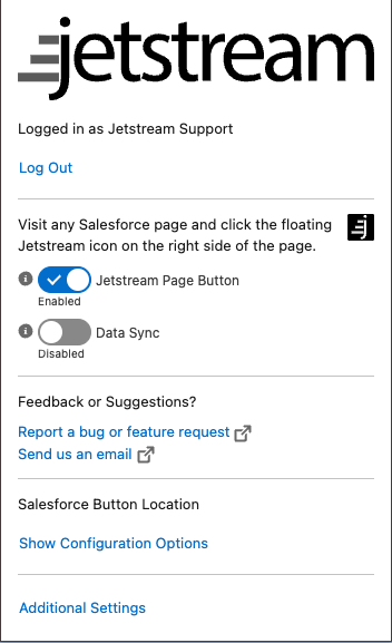 Browser extension popup after login