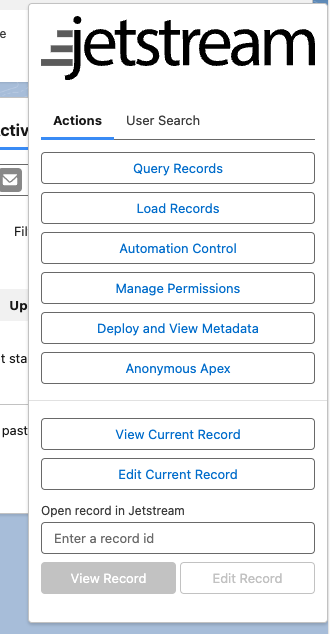 Browser extension page record page popup