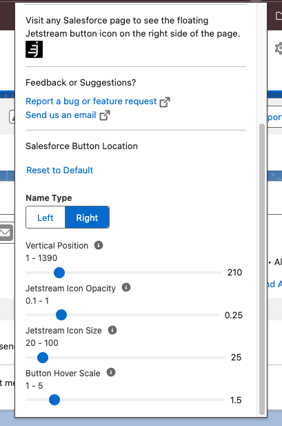 Browser extension options second