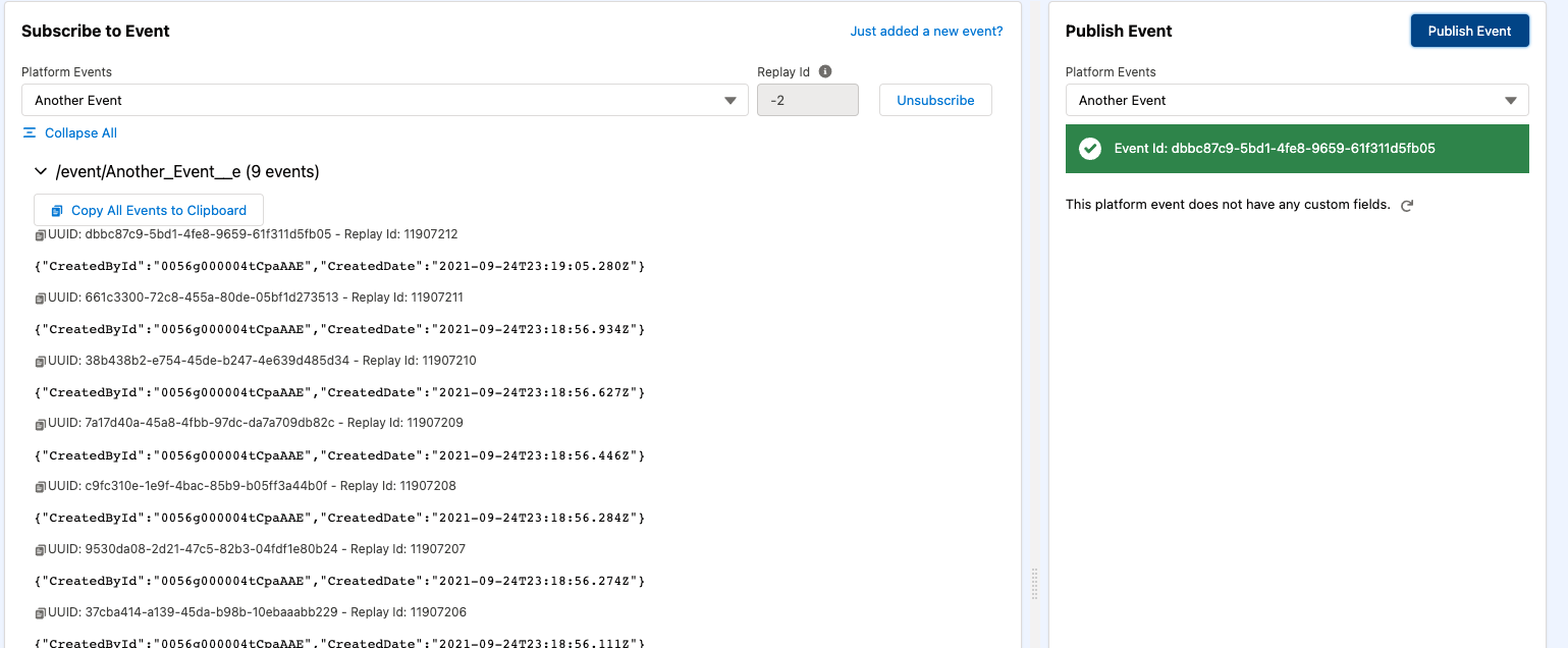 Platform event page screenshot